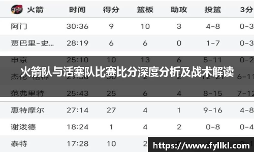火箭队与活塞队比赛比分深度分析及战术解读