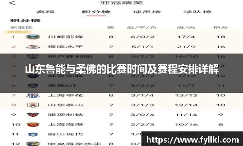 山东鲁能与柔佛的比赛时间及赛程安排详解